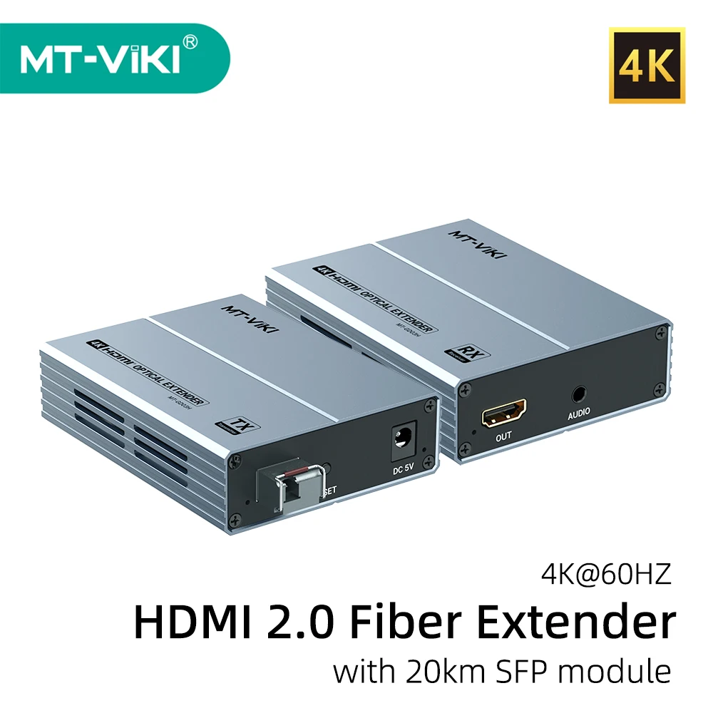 

MT-VIKI 20KM HDMI 2.0 Optical Filber Extender 4K60HZ with SFP Module MT-GD03H