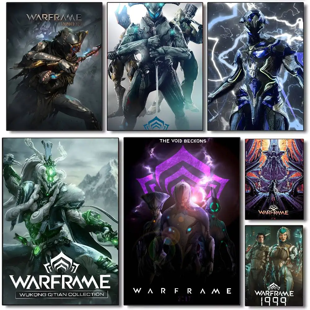 Popular Games W-WarframeS Poster Art canvas HD aesthetic Printing Paper Wall Art for Living Room Bar fashion Home Decor