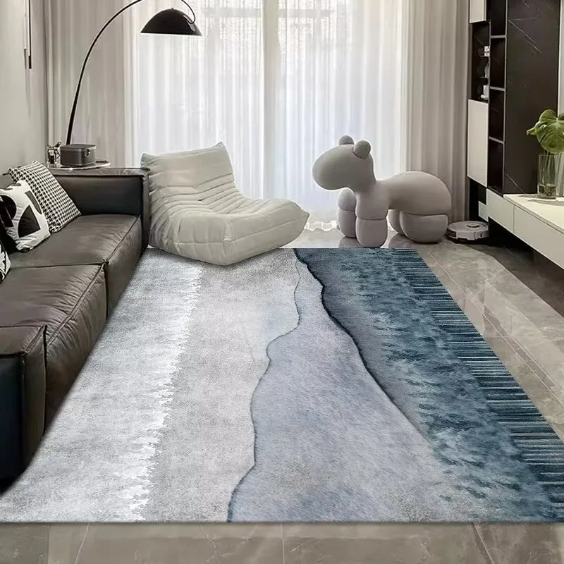 Blue Abstract Ink Art Floor Mat Modern Simple Carpets For Living Room Decoration Light Luxury Bedroom Bathroom Sofa Area Rugs