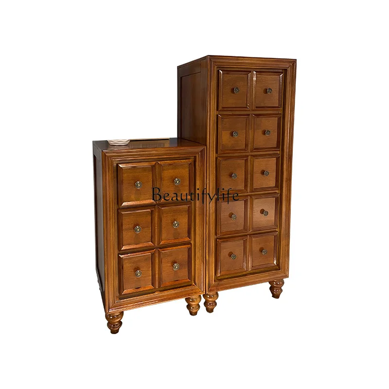 

American-style Solid Wood Five-drawer Chest of Drawers Bedroom Storage Cabinet