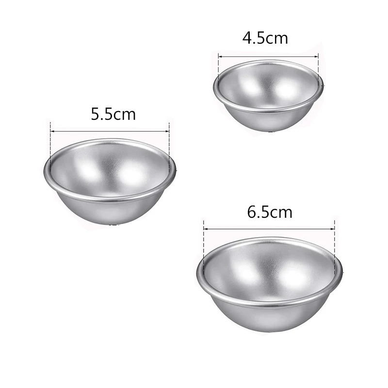 6 Teile/satz Halbkreis Kugel Bad Formen Aluminium Legierung Ball Kugel Kuchen Backform für DIY Machen Liefert Gebäck Form – Detail 2