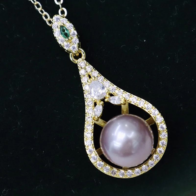 Freshwater Pearl Pendant Perfect Round Slightly Blemished Skin Glossy Popular Jewelry Classical Water Drop 18k Gold Filled Full