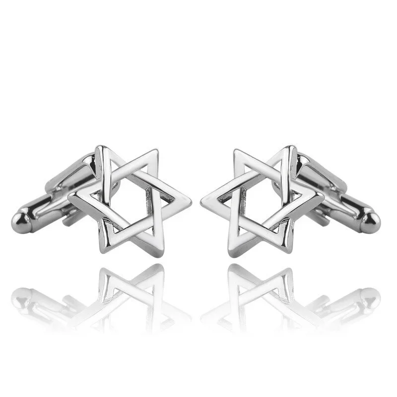 1pair=2pcs Fashion Chanukah Cufflinks Cheap Hanukkah David of Star Cufflink Jewish Sign Jewelry Handmade Glass Dome Mens Cuff