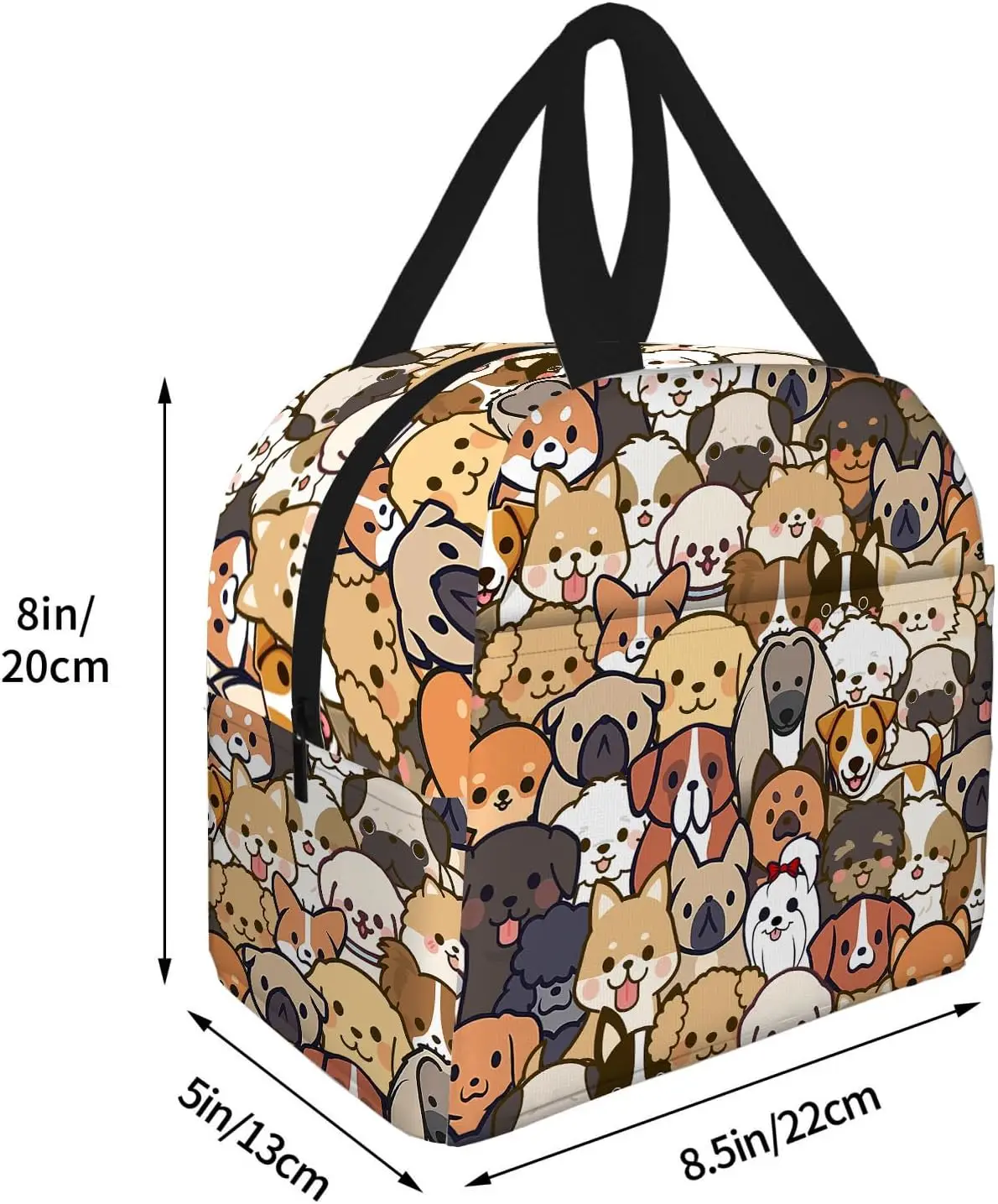 Schattige Hond Lunchtas Kawaii Puppy Lunchbox Dierenprint Compacte Draagtas Herbruikbare Portemonnee Voor Vrouwen Picknick Strand Kantoorwerk