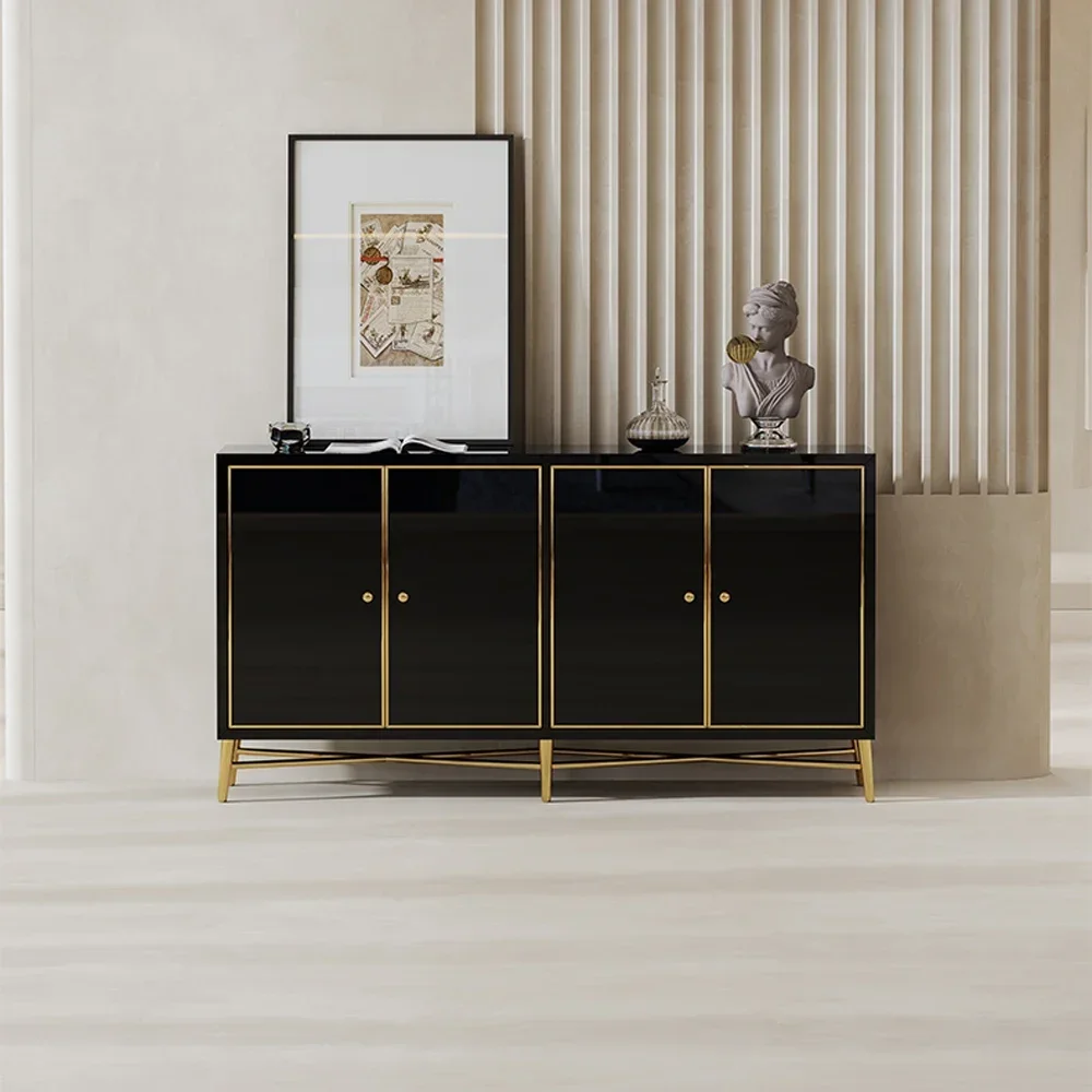 Modern luxury style black buffet table cabinets dining room furniture sets white sideboard  living room storage cabinet