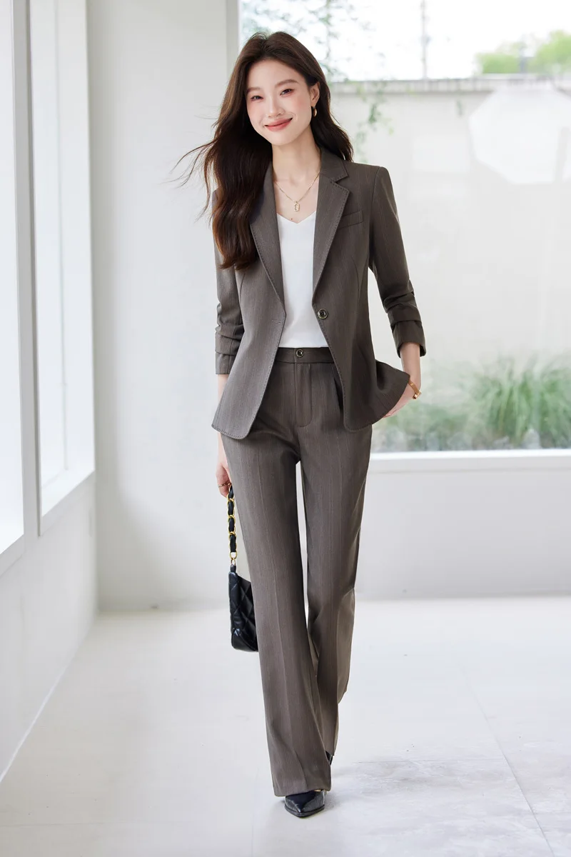 

AIyssa Fashion профессиональная женская одежда, качественные брюки-двойка+куртка, изысканная элегантная, новинка осени-зимы 2025 года.