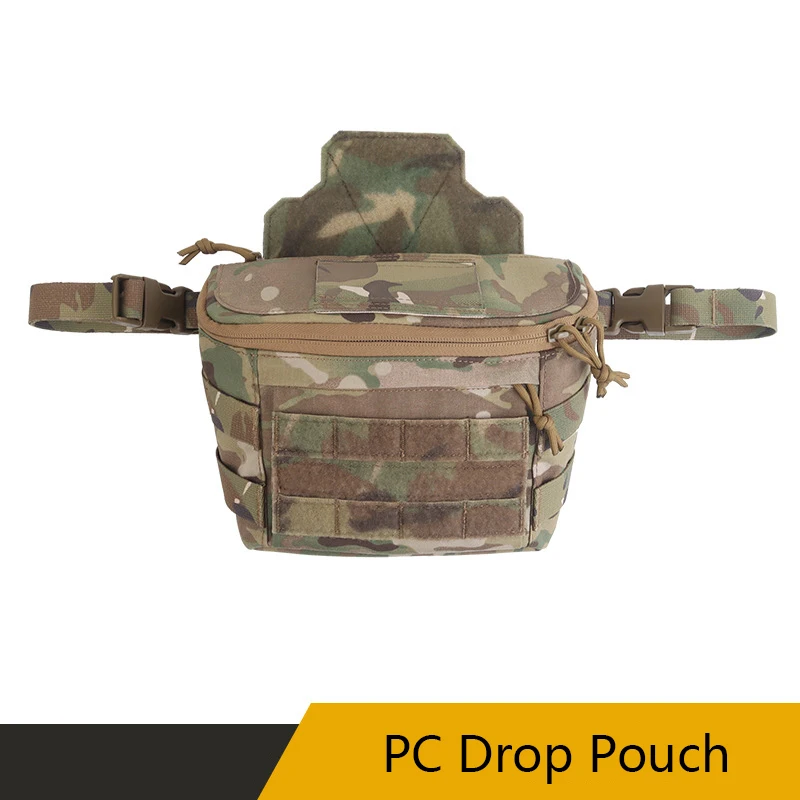 PC Drop Pouch, MOLLE Mounting, Convenient Buckle, Rich Storage Space, 3 Ways of Use