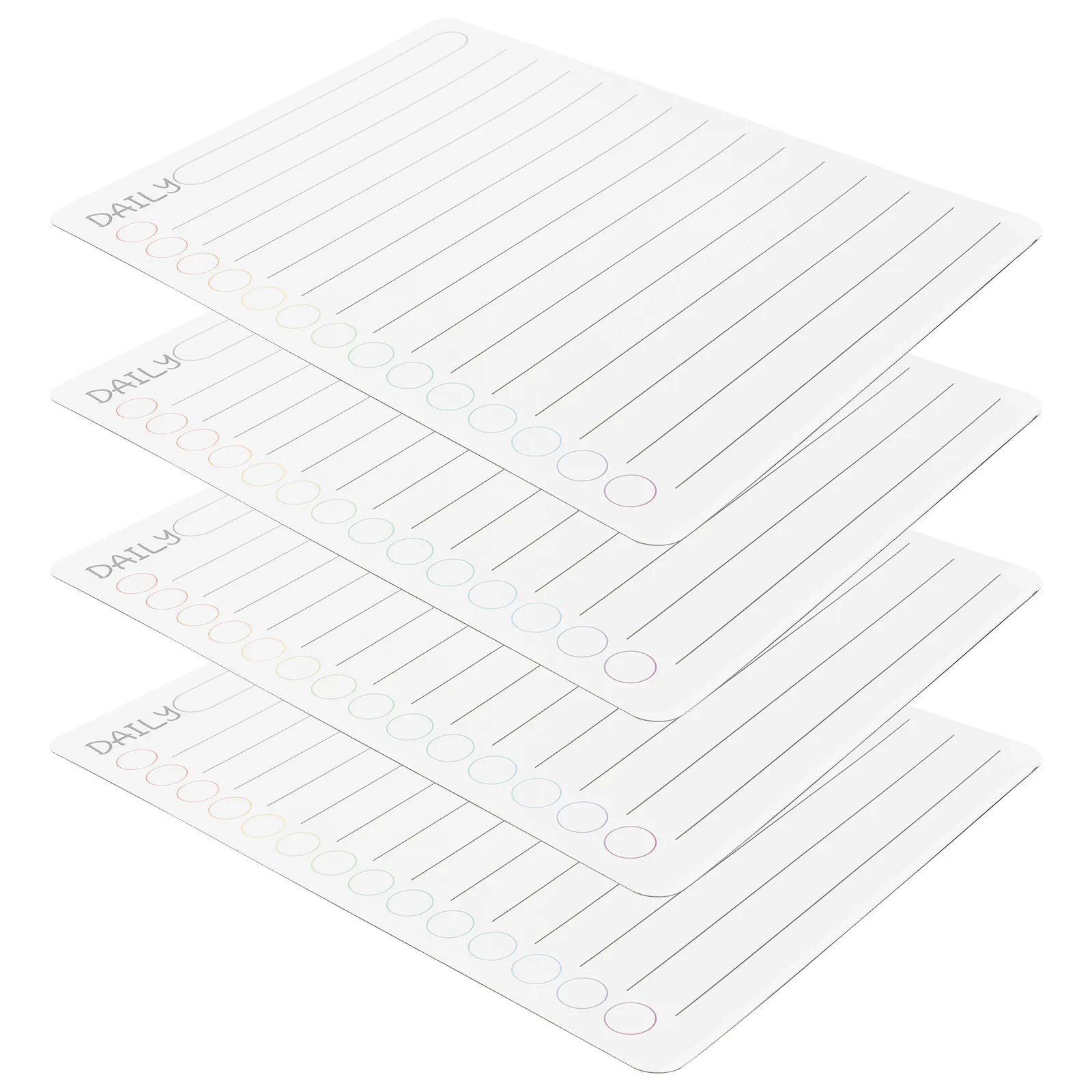 4Pcs Magnetic Planning Boards Erasable Daily Whiteboard for Refrigerator Daily Planner White Board Smooth Writing Surface