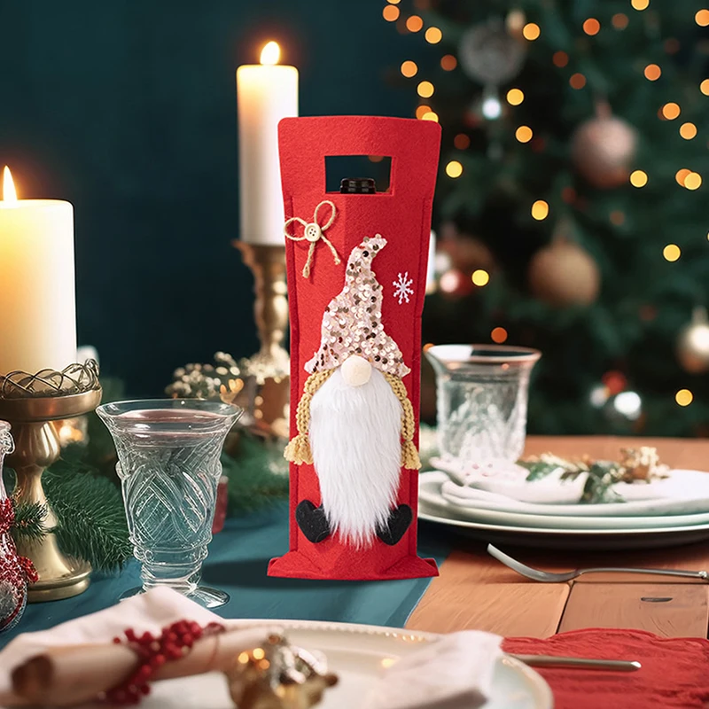 クリスマスルドルフワインボトルカバー、パーティーの装飾、家のためのドワーフワインボトルの装飾、クリスマスの装飾品、新年あけましておめでとうございます