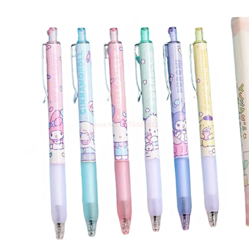 Genuine Sanrio Series Random Pen Box High Appearance Level Cartoon Creative Cute Students Press Gel Pen Stationery Wholesale