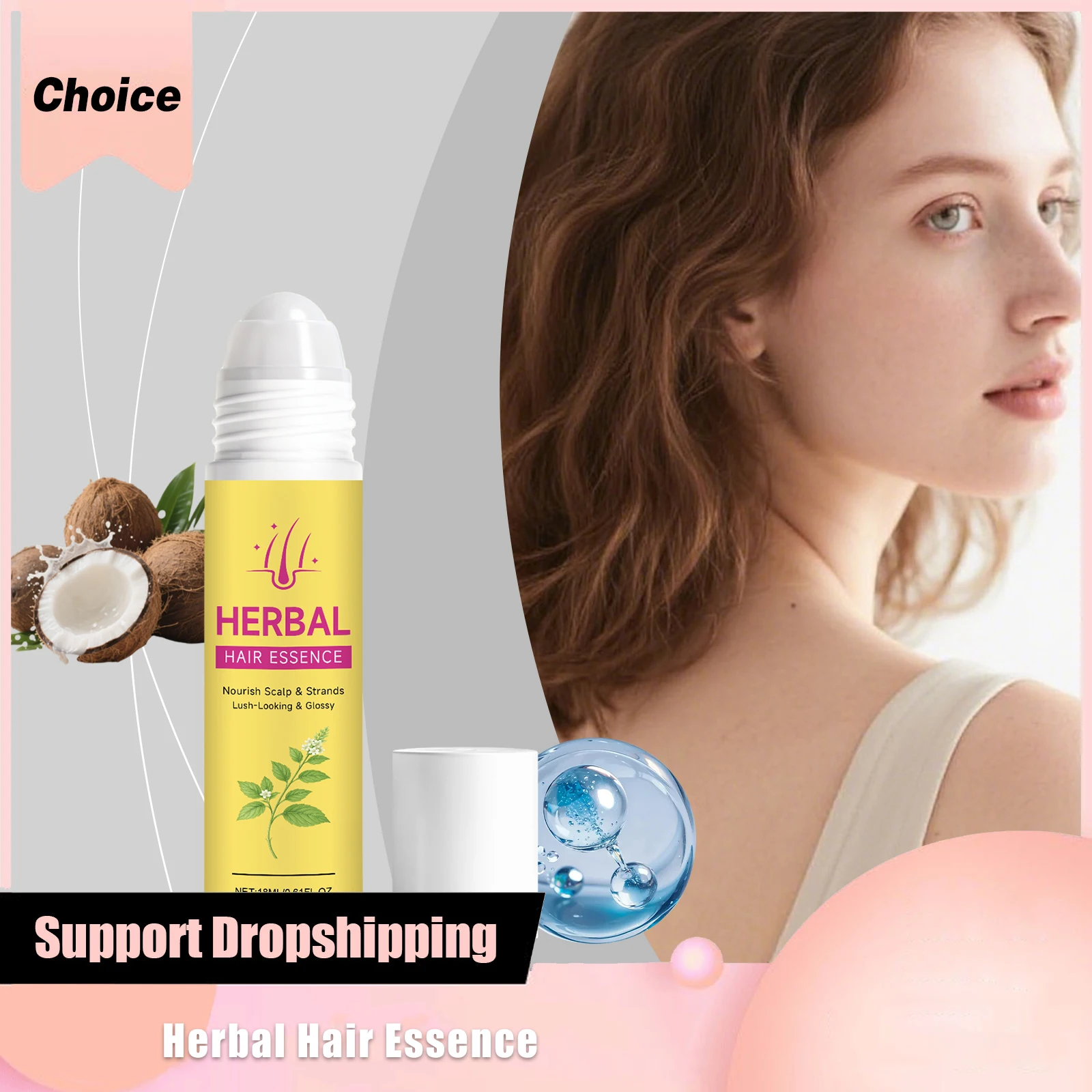 Herbal Hair Essence Gentle Enhance Shine Nourish Scalp Soothing Scent Promote Hair Growth Refreshing Non-greasy Care Hairs Serum