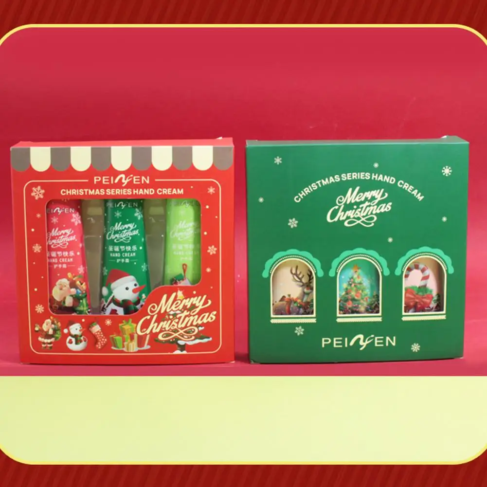 3 قطع كريم لليدين هدية عيد الميلاد الدافئة. يعتمد على نباتات، ويغذي عميق لليدين والقدمين، والعناية ببشرة اليدين