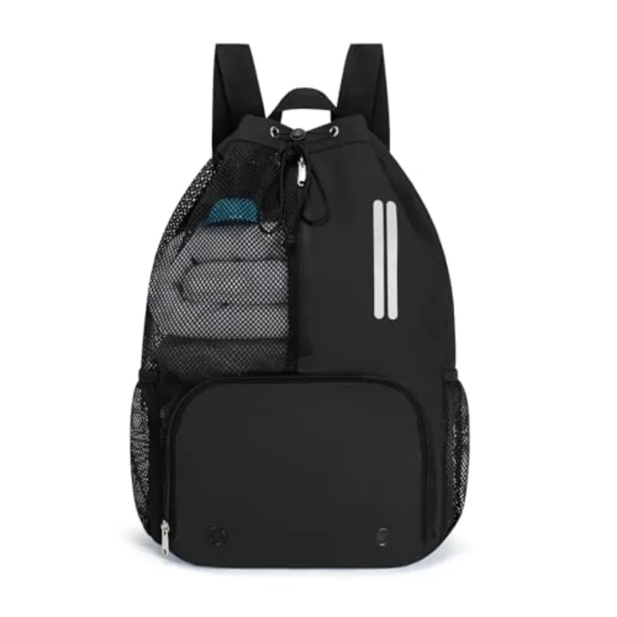 Swim Bag Mesh Drawstring Backpack with Shoe Compartment and Wet Pocket Waterproof Beach Backpack Pool Bag for Swimming, Gym, Tr