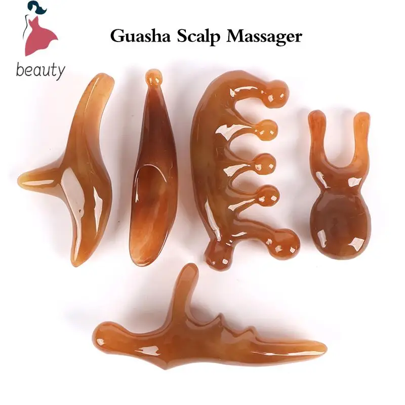 Sisir pijat piring kerokan Resin papan Gua Sha pijat SPA Resin pemijat tubuh pengeruk akupunktur