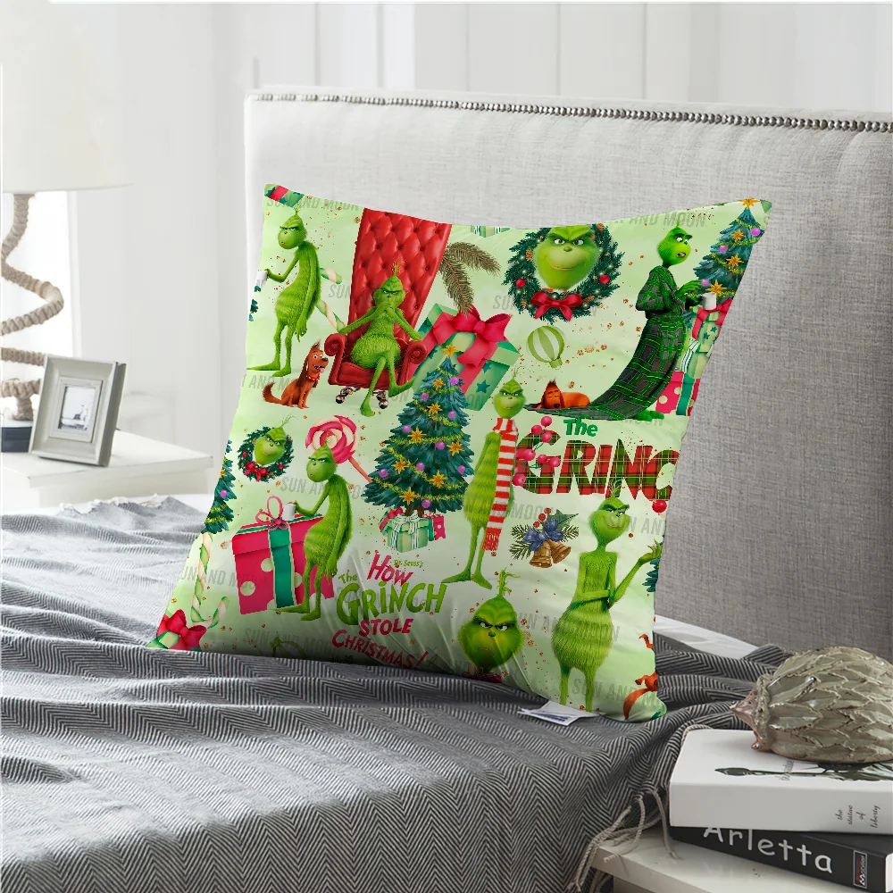 Cartoon G-Grinchs Cute Pillow Case Living Room Headboard Bedroom Office Cushion Cushion Sofa Nap Time