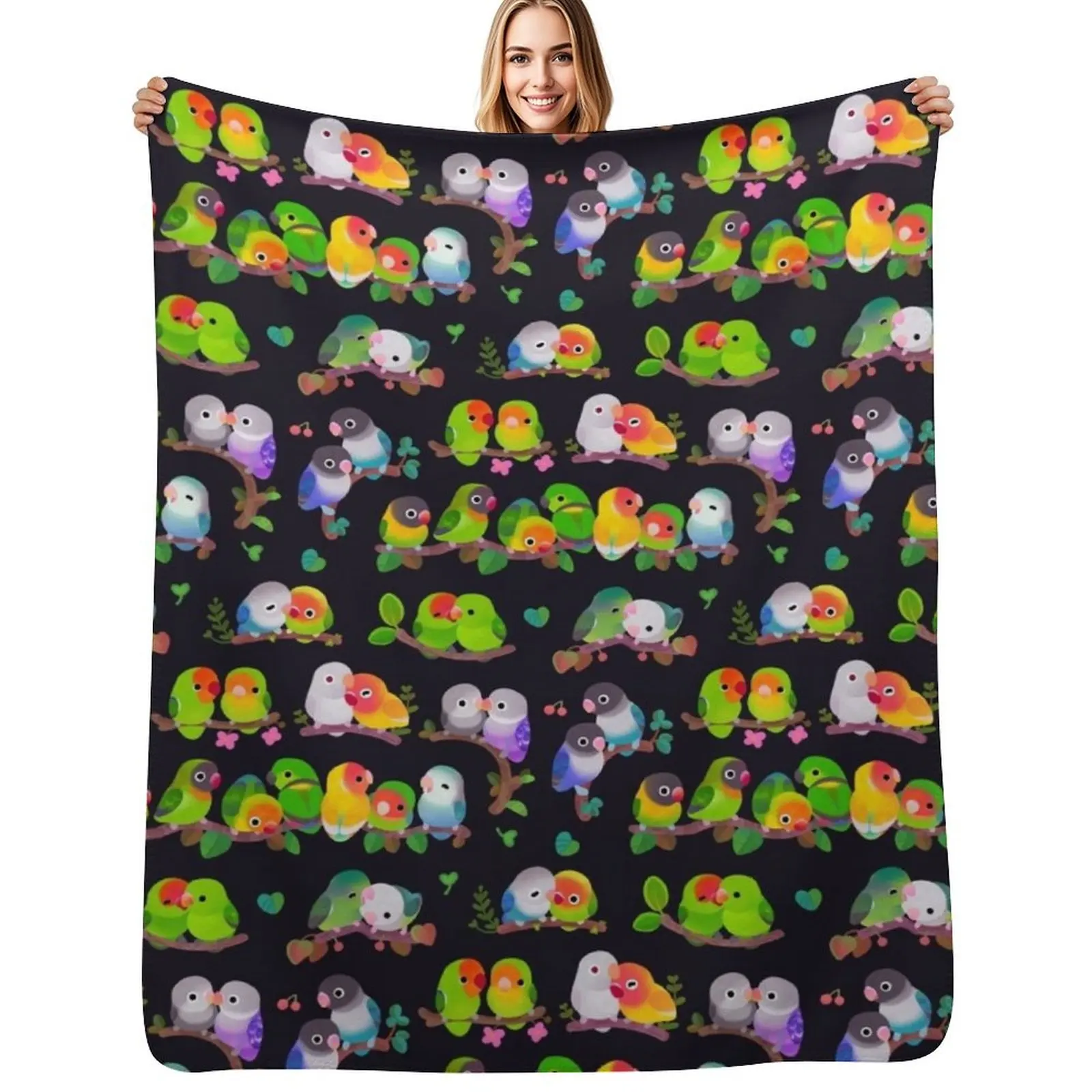 

Lovebird - dark Throw Blanket heavy to sleep Flannels Sofa Quilt Blankets
