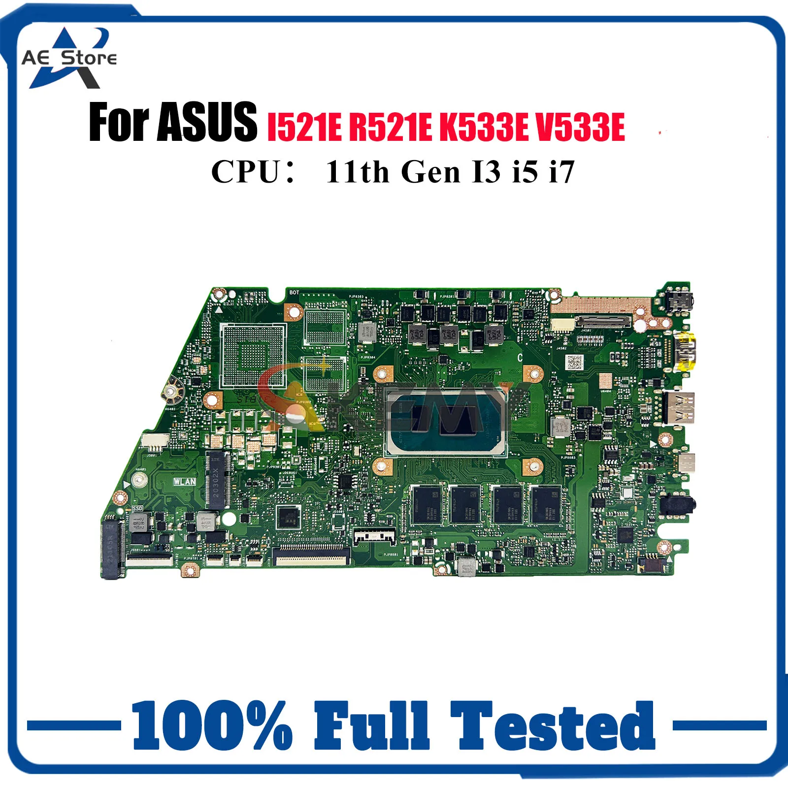 

X521EA Laptop Motherboard For ASUS K533E V533E X521E S533E X521EPY I521E X521EQY R521E X521EQYB Mainboard With 11th Gen I3 i5 i7
