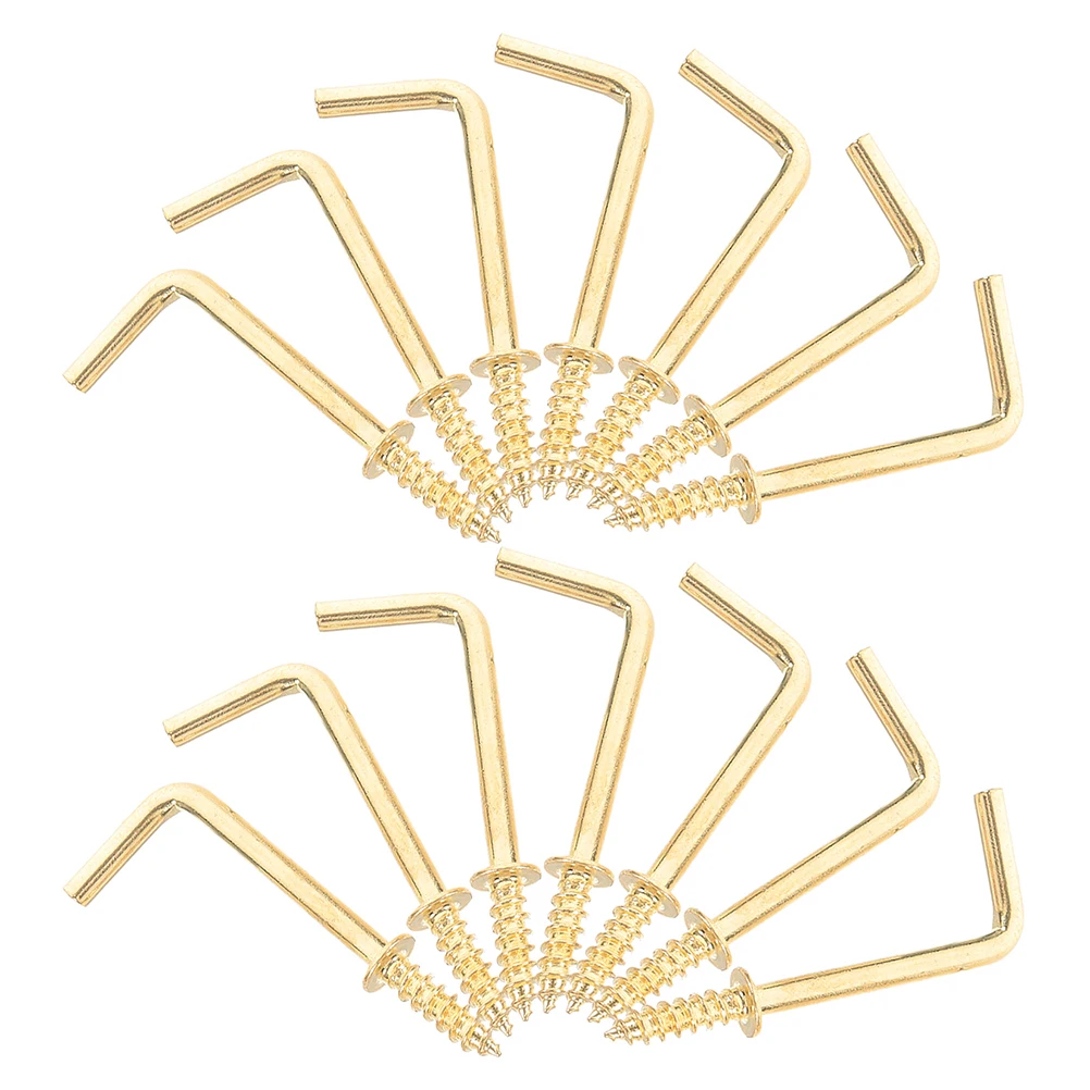 

100pcs /8x1.34in L Screw Hooks Right Angle Fixing Accessories for Home Office Jewelry PantryHooks Storage