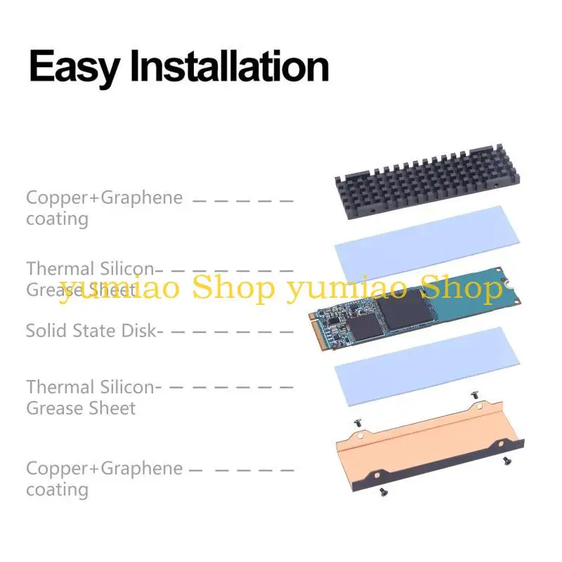 

587B Copper Cooling Heat Sink for M.2 NGFF PCI-E NVME SSD Heatsink