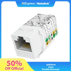 【Black sold out】Natalink RJ45 Cat6 Keystone Jack  Ethernet Punch Down Keystone Jack Adapter 10 Gbps Modular Ethernet Jacks