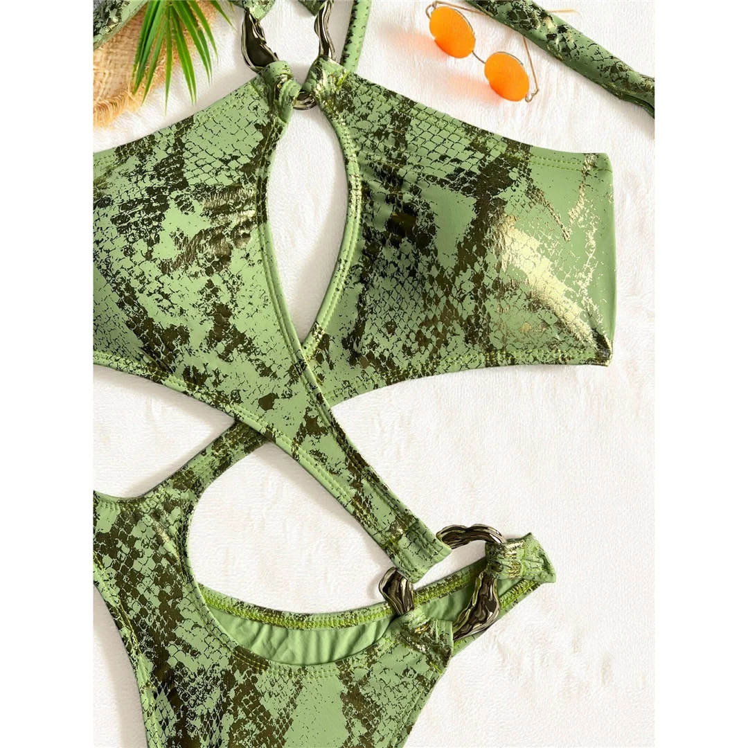 Sexy Badeanzug mit Bauchausschnitt, Leoparden- und Schlangenhautmuster, Damen-Badeanzug, einteiliger Badeanzug, Damen-Neckholder-Badeanzug mit hohem Beinausschnitt, Badebekleidung, Badeanzug V7972 – Detail 38