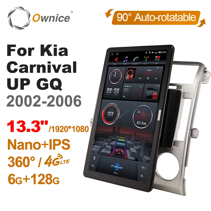 

1920*1080 13.3" Ownice Android 12.0 Car Multimedia for Kia Carnival UP GQ 2002-2006 Auto Radio Audio 4G LTE 360 Optical No DVD