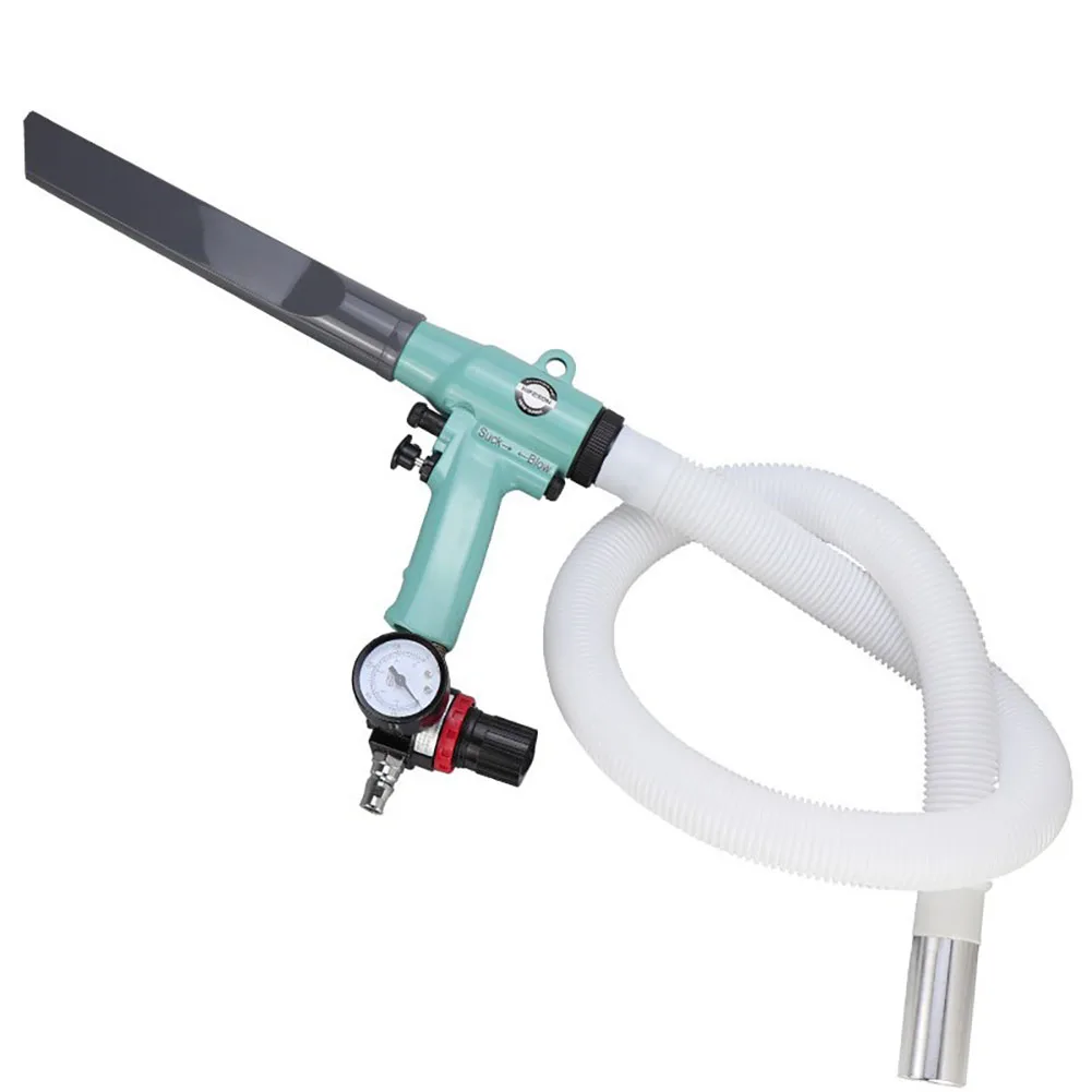 Pneumatic Art Paint Spray Adjustable Pressure Dual Suction Blow For Colorful Shell Flakes Texture Coating Tool With 1.1m Tube