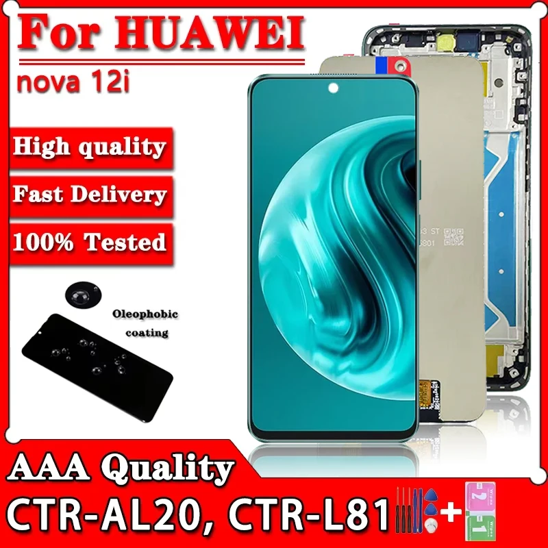 6,7 ''nuevo IPS LCD para Huawei nova 12i LCD CTR-AL20 marco de pantalla + Digitalizador de Panel táctil para marco de CTR-L81 Huawei Nova12i