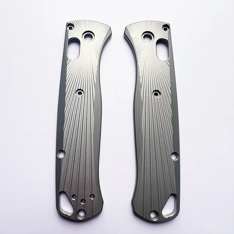 1Pr Titanium Alloy Handle Patch for Benchmade 535 Knife Lattice Texture Titanium Alloy Bugout 535 Patch Modification Accessori