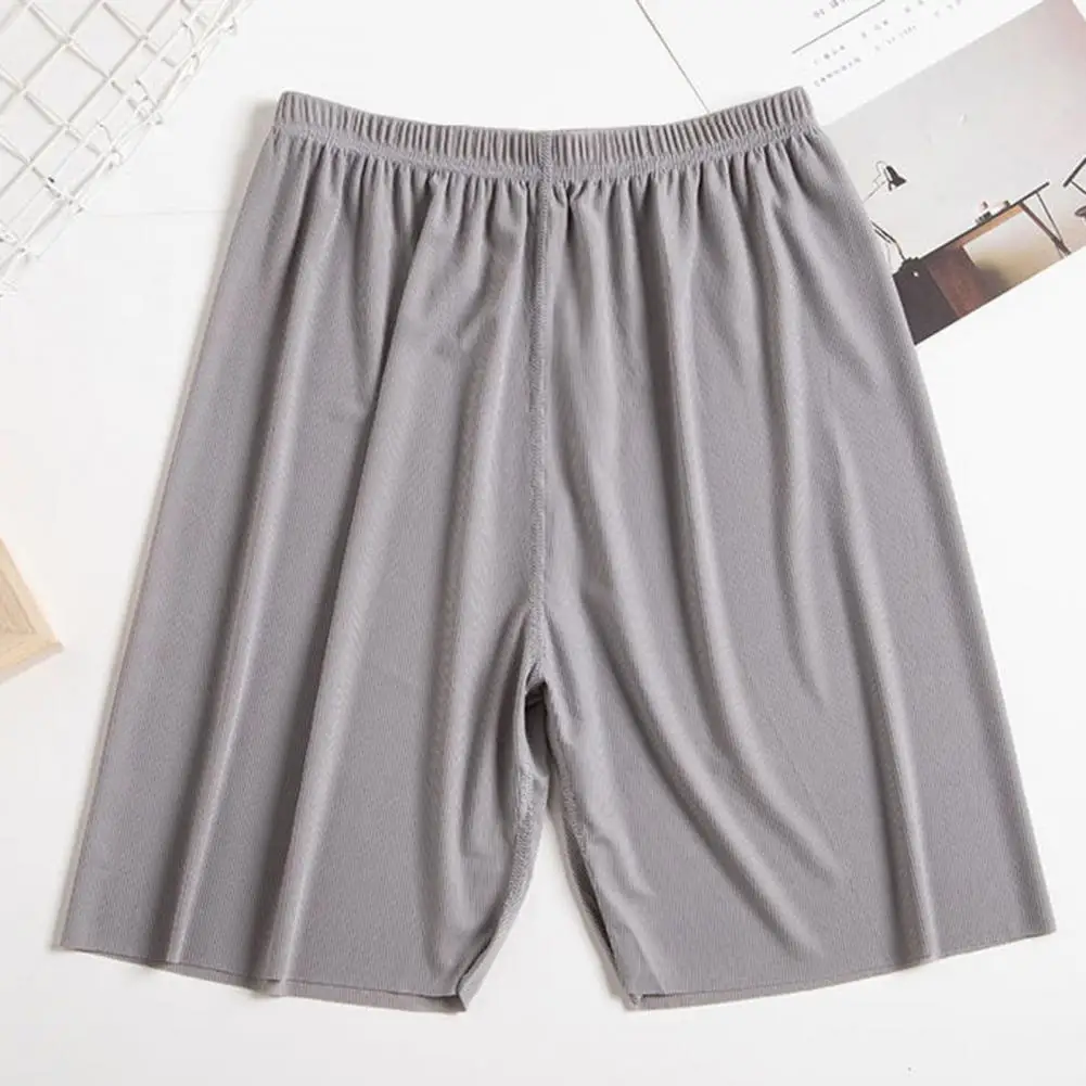 Short de pyjama à jambes larges pour hommes, pantalon de pyjama court décontracté, short de couchage, vêtements de détente d'été, ceinture élastique, séchage rapide