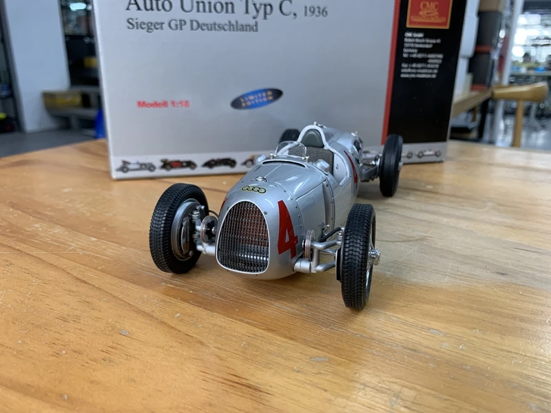 CMC 1:18 Auto Union Typ C  #4 1936 Alloy Fully Open Simulation Limited Edition Alloy Metal Static Car Model Toy Gift