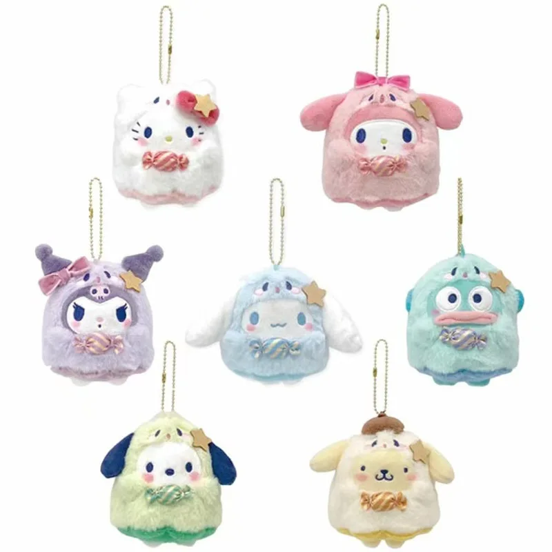 

Cute Ghost Candy Series HelloKitty Kuromi Anime Keychain Pendant Toy Kawaii Girl My Melody Cinnamoroll Backpack Pendant Keychain