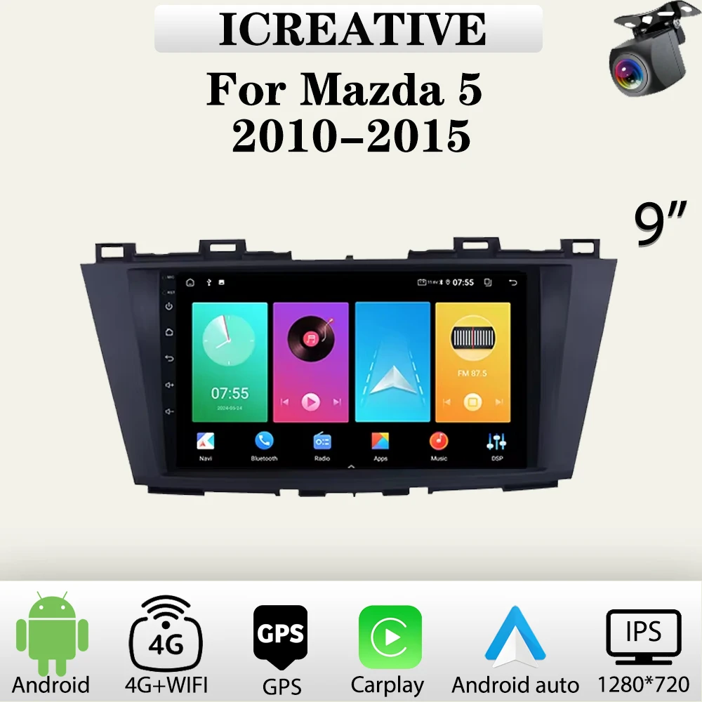 راديو السيارة أندرويد لمازدا 5 2010-2015 الوسائط المتعددة Carplay مشغل لاسلكي 2Din ستيريو السيارة Autoradio رئيس وحدة الملاحة لتحديد المواقع