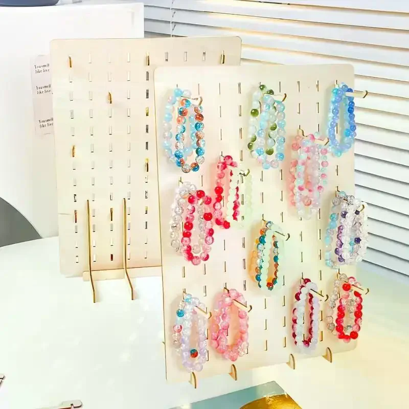 

Creative Wooden Display Rack, Jewelry Storage Rack, Elegant Earring, Necklace, Bracelet Rack, Store Counter Display Rack
