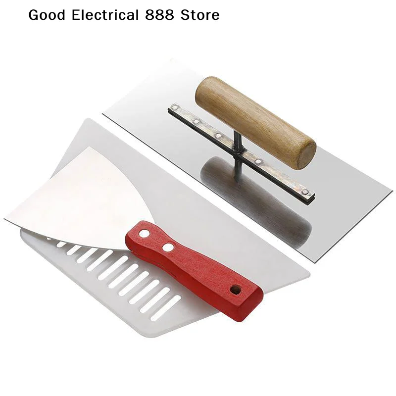 【G】3PCS Trowel Scraper Tool Concrete Hand Masonry Heavy Duty Paint Wood Garden Trowels Tools Power Professional Plastering Tool