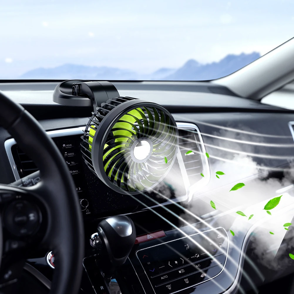 مروحة قابلة للتعديل 360 درجة لسيارة تشيشان F612 كفاءة في استخدام الطاقة 5 وات، مروحة تبريد السيارة بتصميم مدمج لاستخدام السيارة #1