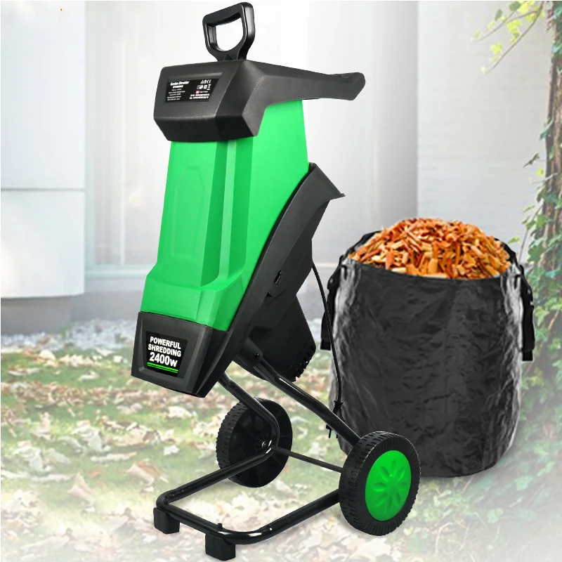 Electric Branch Shredder Garden Shredders HT6533 Tree Leaf Wood Branch Crusher Electric Pulverizer Garden Tool 50L