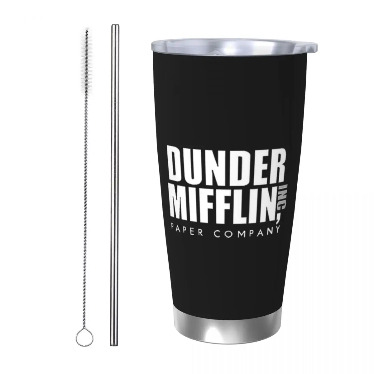 

Dunder Mifflin Logo Stainless Steel Tumbler Vacuum Insulated Mug Thermal Cold Cup Straws With Lid 20oz
