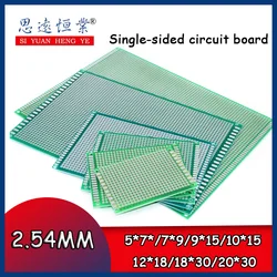 Single-side universal board pcb Multipurpose circuit board 7 holes hole board 9 lines 18*30 experimental board bread board 15*20