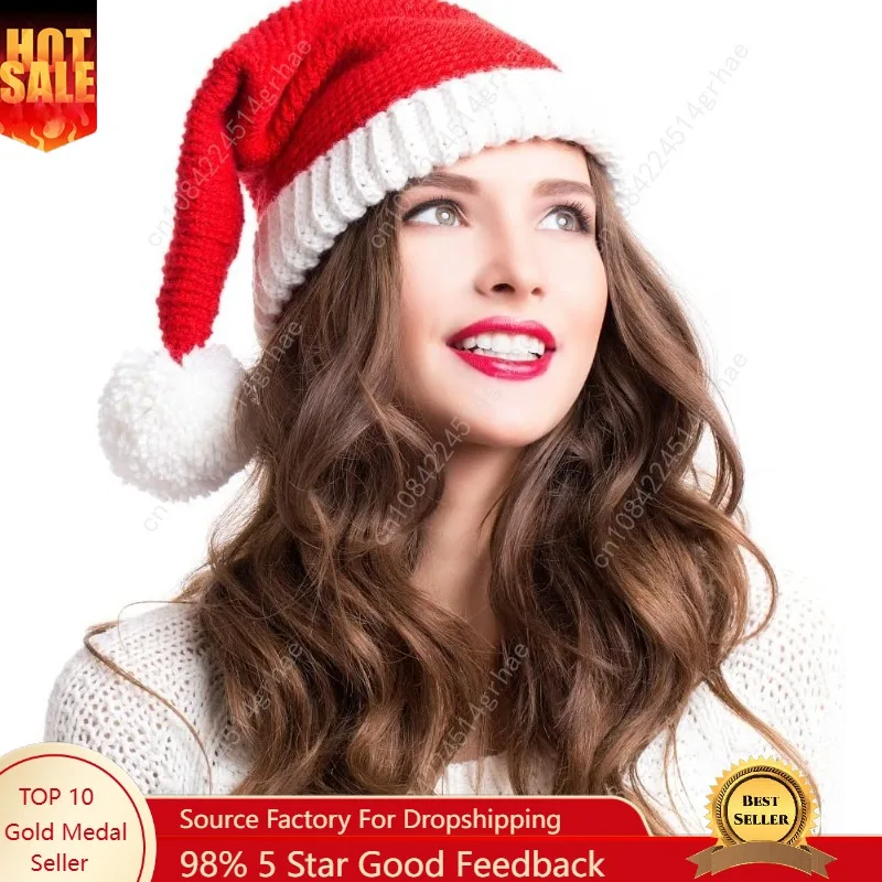 

AIYUENCICI Santa Hat for Mother and Baby, Family Christmas Hat, Parent-Child Xmas Hats with Pom Pom