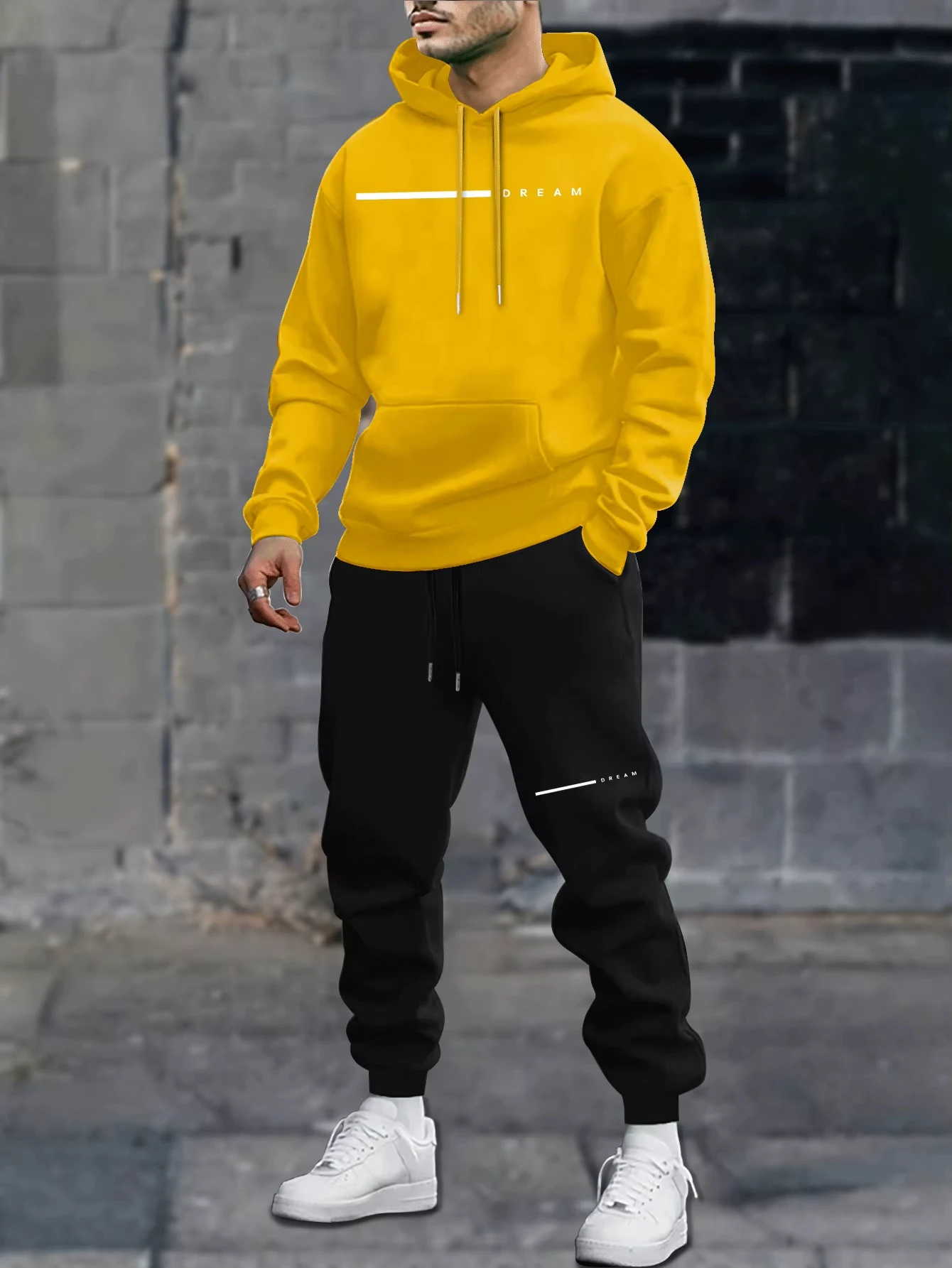 2026 New Men's Autumn-Winter Casual Loose Couple Hoodie Set, Fashion Hoodie with Long Pants Set Fashionable sports outfit - view 5