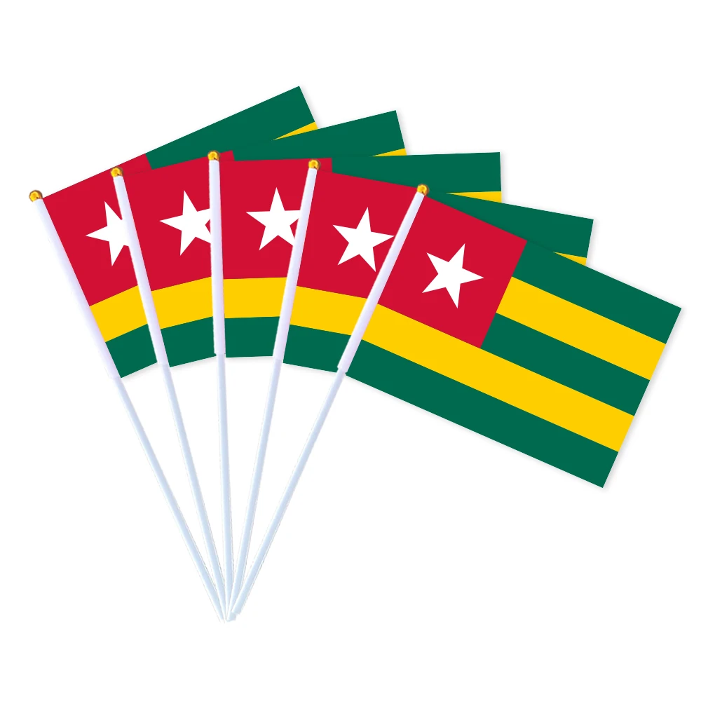 CYPOMELO Flag  Togo national flag  14 * 21cm  Togo national flag small holding waving flag indoor and outdoor home decoration