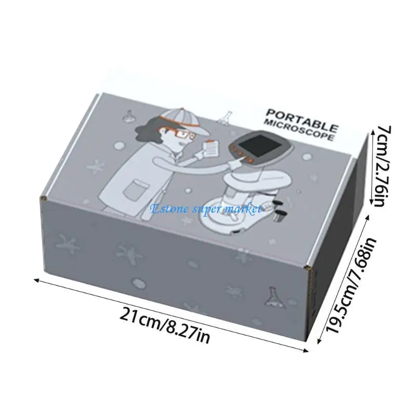 090B Microscopio LCD per studente Lente d'ingrandimento per microscopio educativo per bambini scolastici per l'osservazione
