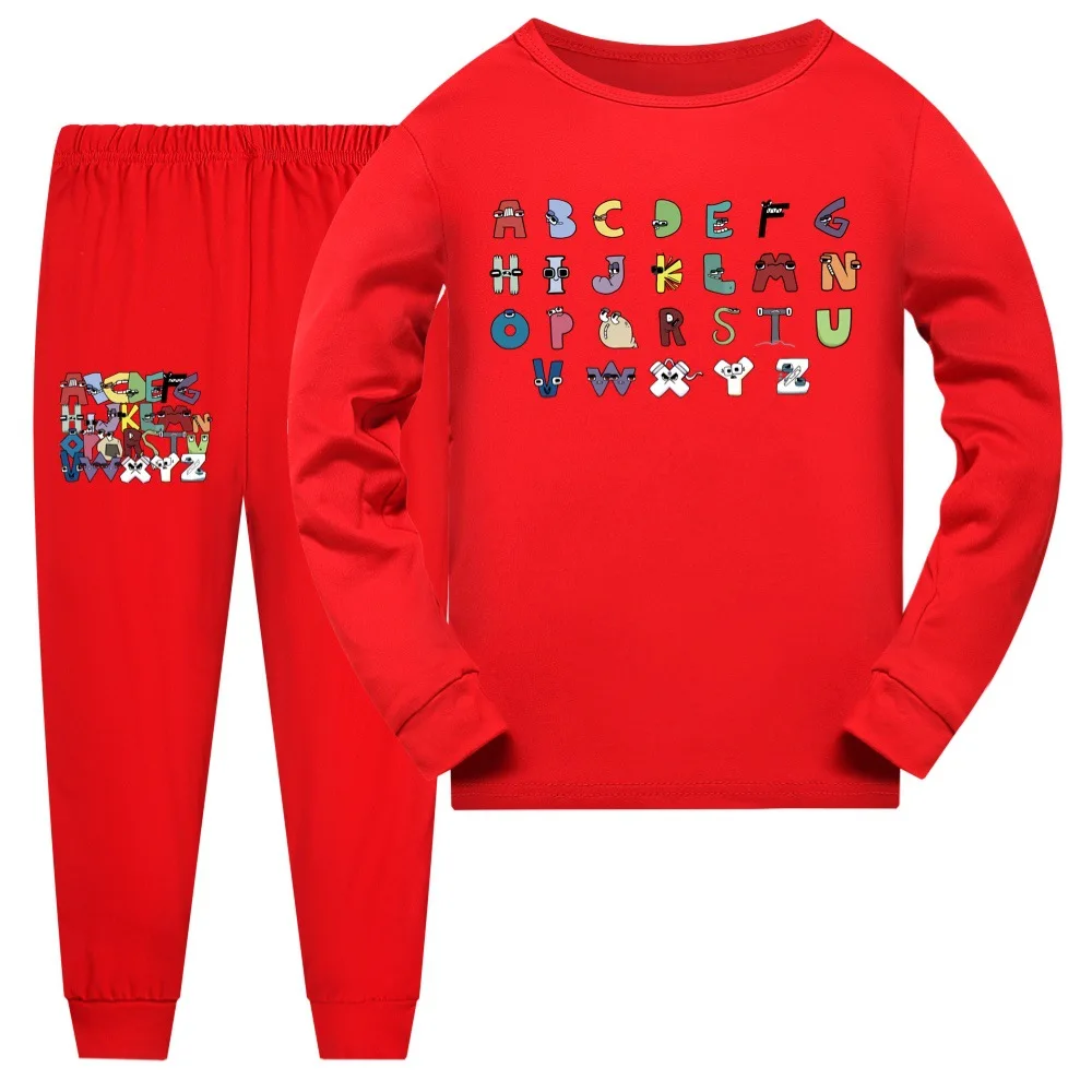Alphabet Lore Boys Girls Pajamas Children's Sleepwear for 2-12 Yrs Kids Pyjamas Cotton Animal Cartoon Homewear Nightwear Suits