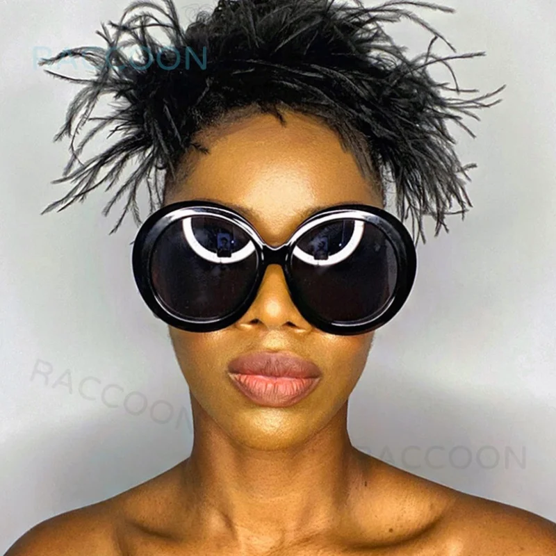 Oversized Round Sunglasses Women Classic Fashion Big Frame  display picture 1