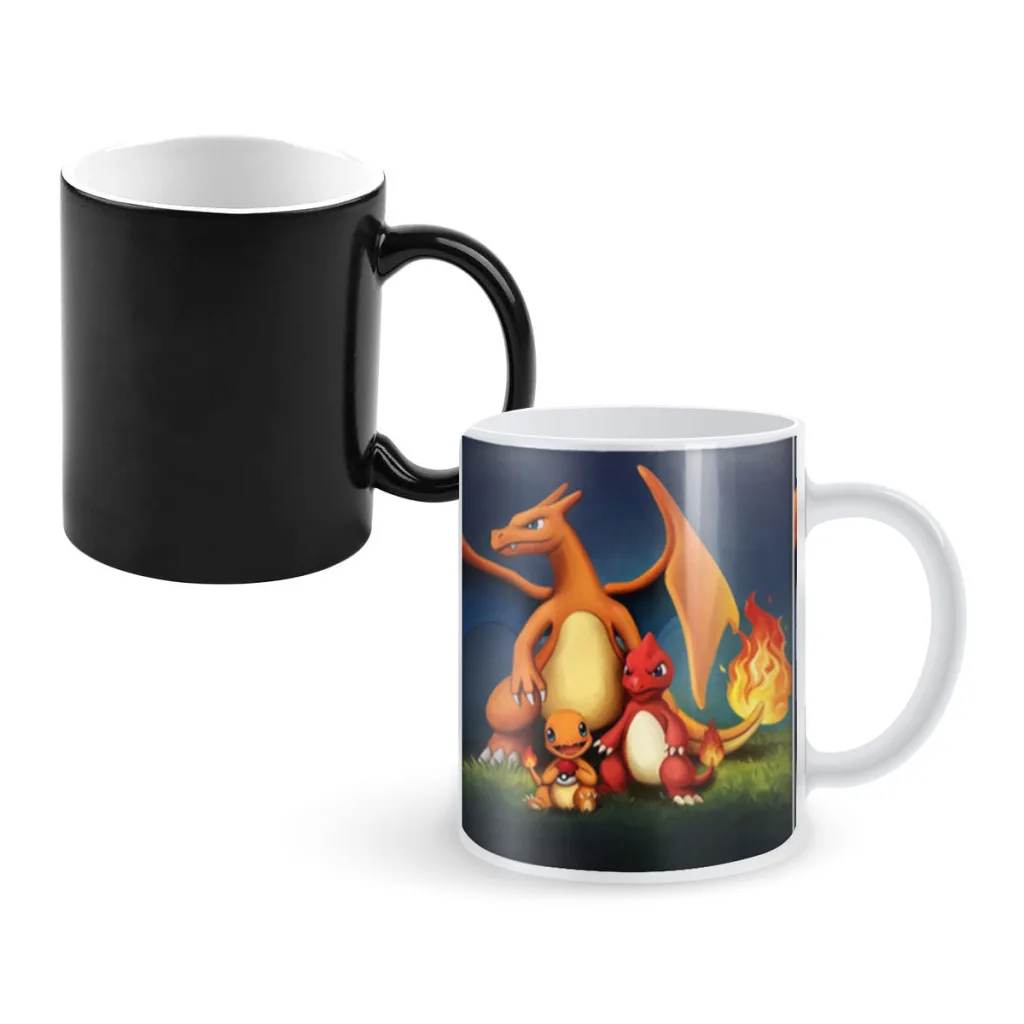 Classic-Anime-Pokemon-Peripherals-One Piece Coffee Mugs And Mug Creative Color Change Tea Cup Ceramic Milk Cups Gifts