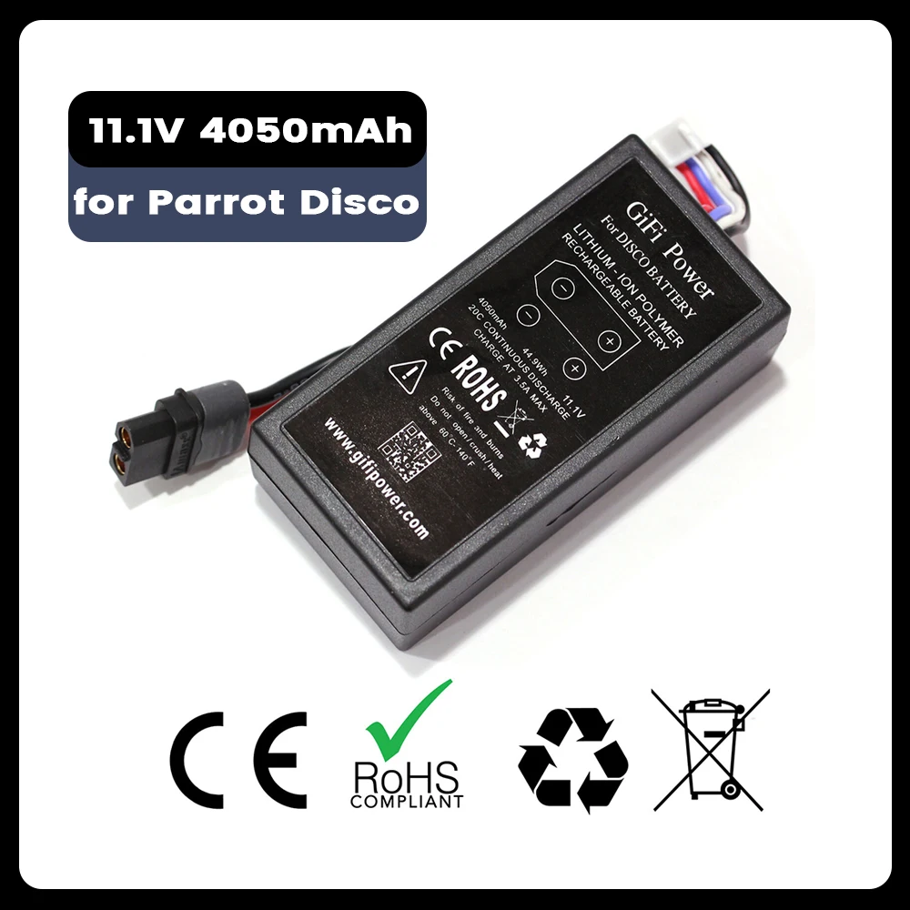 4050mAh Rechargeable UAV battery For Parrot Disco Li-ion 11.1v Lithium-ion Polymer Rechargeable Battery