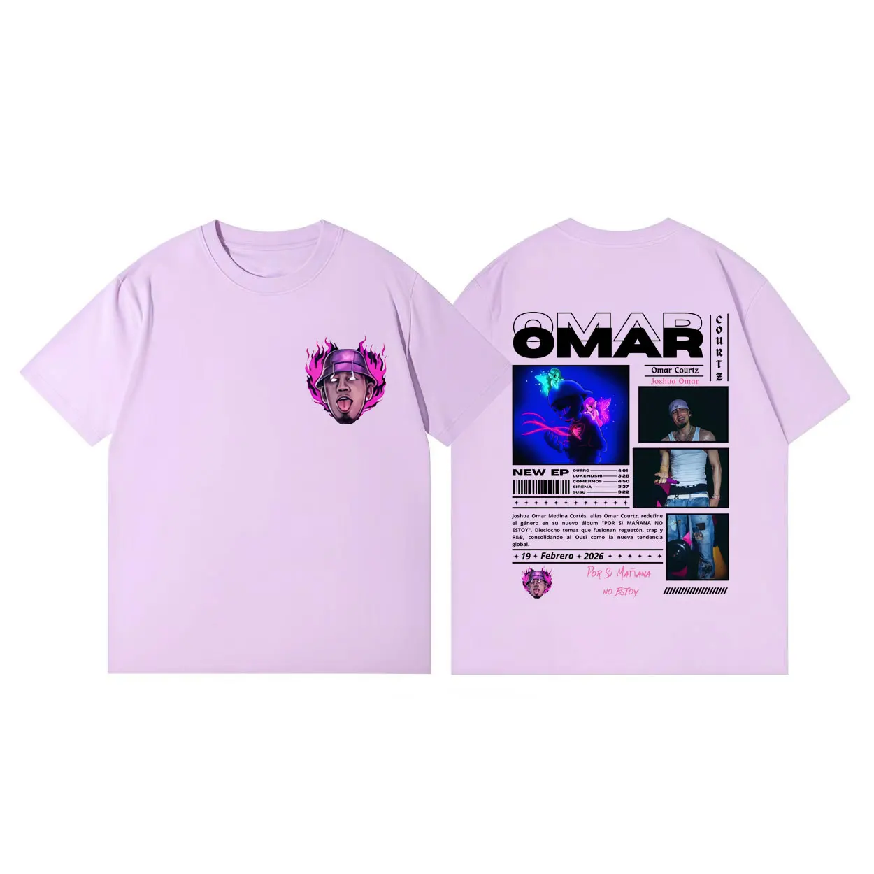 Omar Courtz  Por Si Mañana No Estoy Album Graphic T Shirts Fashion Pop Music Short Sleeve T-shirt Unisex Casual Cotton T-shirts
