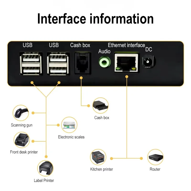 2026 Windows 10 Restaurant Retail Billing Printer Touch POS Cashier Machine Terminal Cash Register All-in-One POS Systems