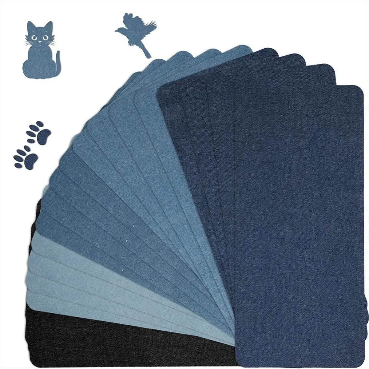 2025+ 20pcs Iron on Patches for Jeans, 11 X 5.12 Inch Patch Iron on Mending Fabric Pure Cotton 5 Colors Jeans Repair Patch